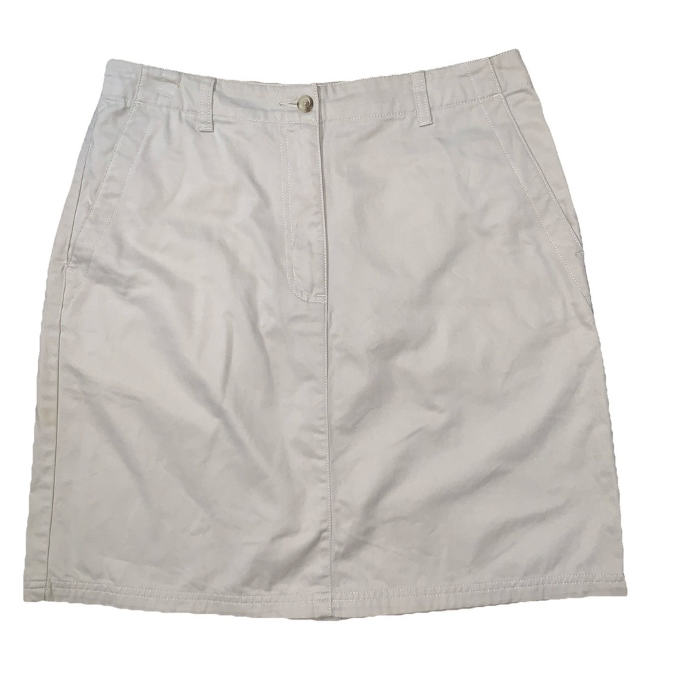 L.L. Bean Light Beige Pencil Skirt